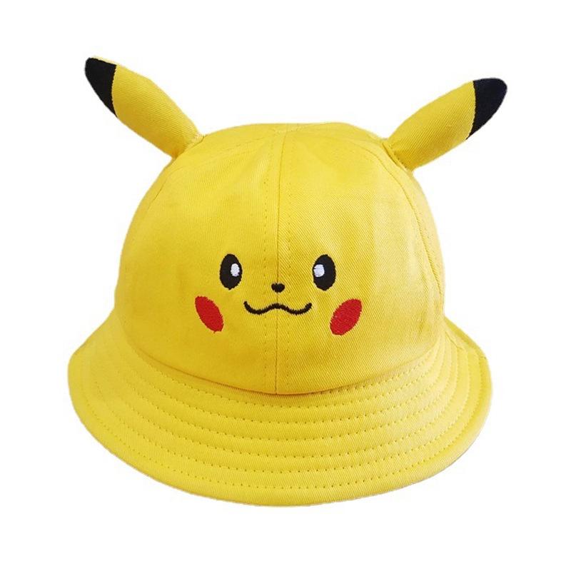 Cartoon Outdoor Pikachu Fisherman Sunshade Matching Hat Net Hat Adult Children