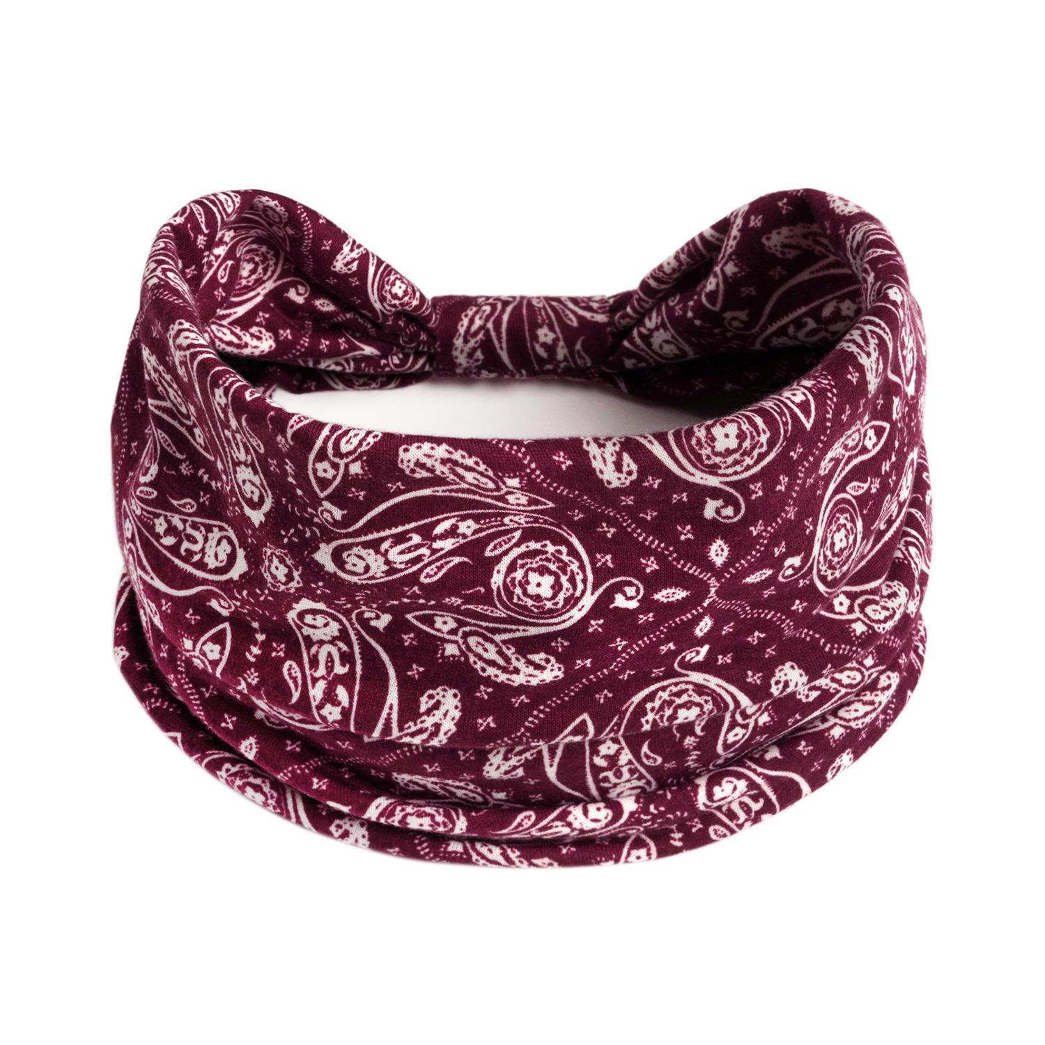 

Ретро Пейсли Узор Широкая Повязка на Голову для Женщин - Красочная Эластичная Спортивная Повязка для Волос для Йоги