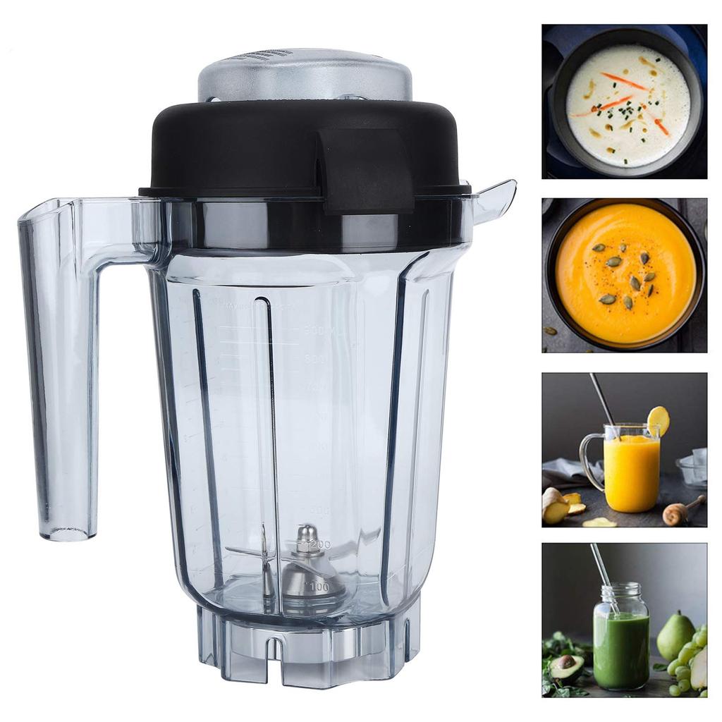 Vitamix Standmixerbehälter, Klarer Lebensmittelmixerbehälter mit Klingenverschluss-Ersatzzubehör, Passend für 32 oz Behälter