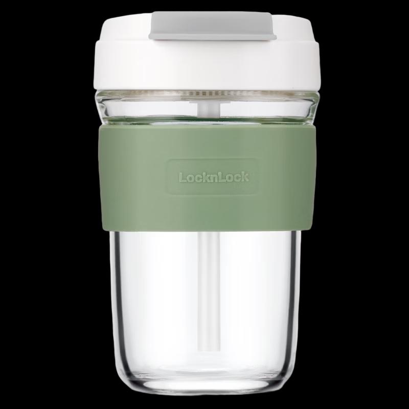 LOCK&LOCK Hitzebeständiger doppelwandiger Glasbecher mit Silikonhülle