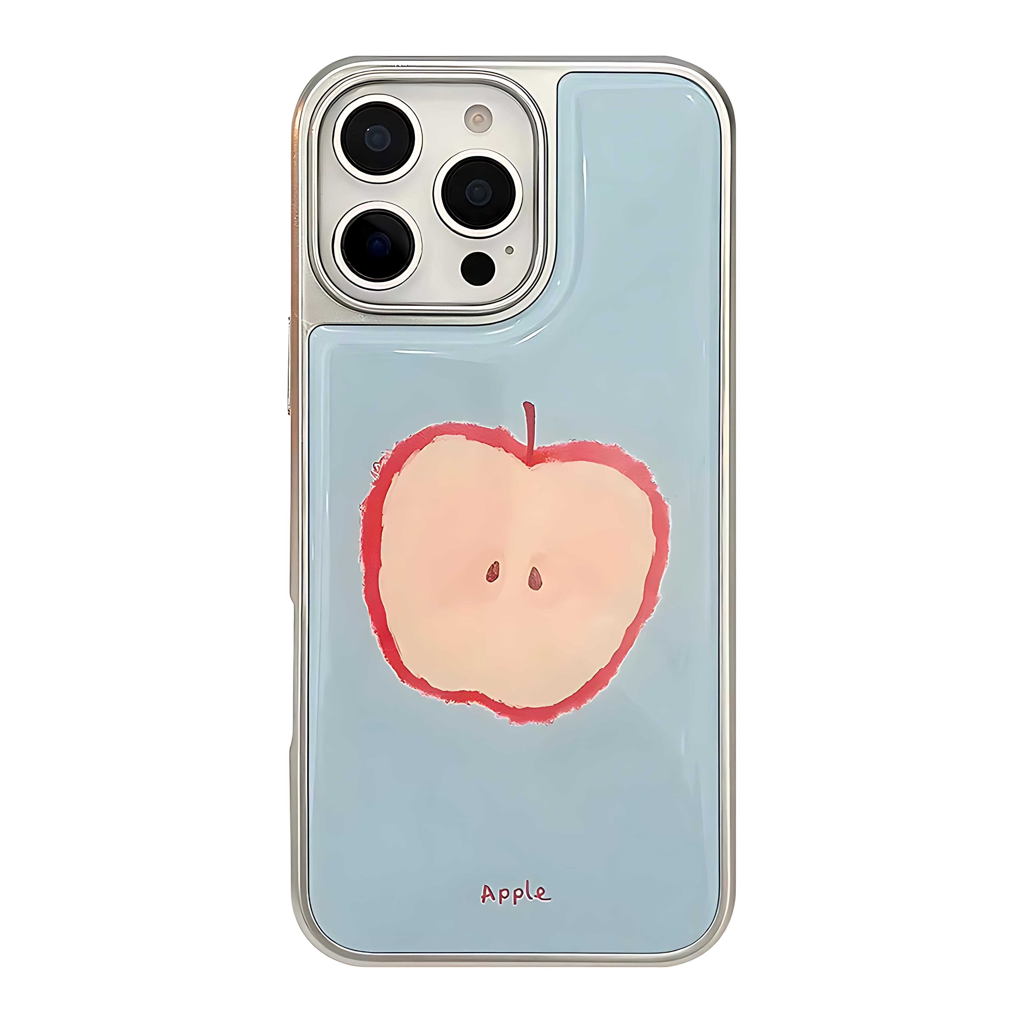 

Cute Ins Fruit Apple Pear Guava Plating Phone Case for iPhone 17 16e 16 15 14 13 12 11 Air Pro Max X 8 7 Plus Luxury Clear Cover iPhone 11