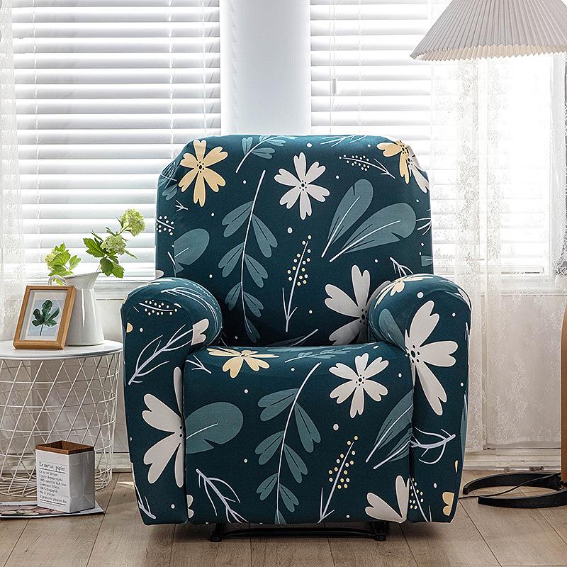 Elastic Printed Fabric All-Inclusive Recliner Cover Rocking Chair Cover Sofa Cover Protective Cover Single Function Recliner Cover