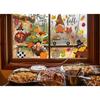 Thanksgiving Window Clings Double Sided Fall Leaves Autumn Window Clings for Glass Cute Turkey Gnome Autumn Window Stickers Fall Window Stickers Home