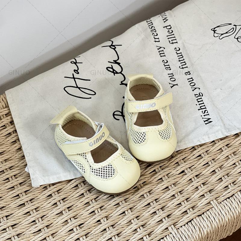 Kids Breathable Mesh Velcro Casual Flats 15 жёлтый