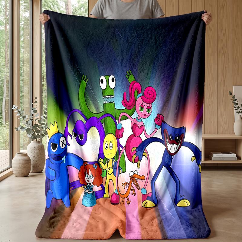 Rainbow friendsPrinted Flannel Blanket Cozy Skin-Friendly Warm Throw for Couch Bed Indoor Daily Use