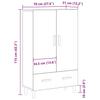 Highboard Black Oak Look 70 x 31 x 115 cm Engineered Wood