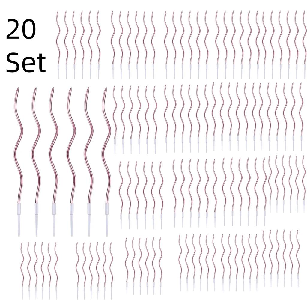 6/12 /36/72pcs/20setBirthday Candles Spiral Cake Candles  Long Thin Cake Candles For Wedding Party And Cake Decoration