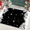1Pcs Snowflake Pattern Floor Mat Modern Kitchen Polyester Rug Non-Slip Colorful Indoor Carpet, For Home Bathroom Bedroom Living Room Decor