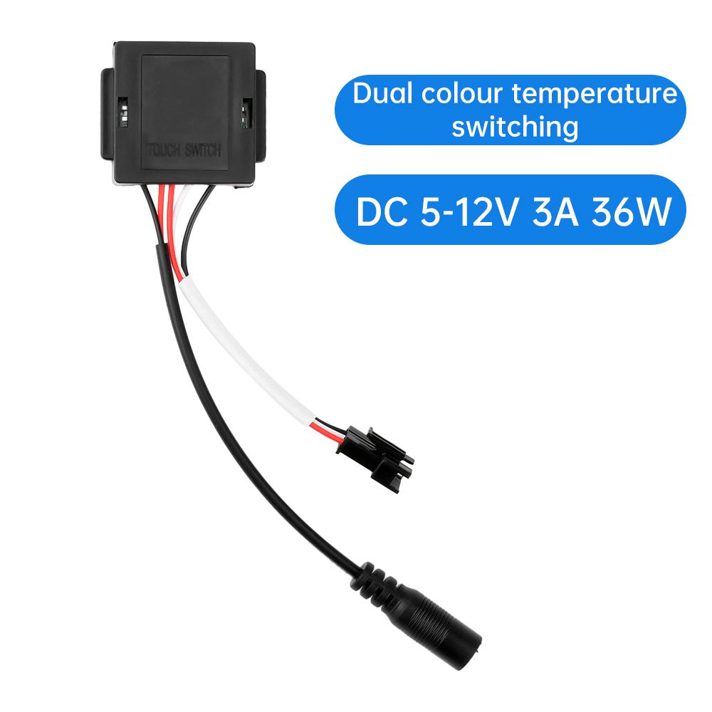 DC 5-12V Intelligenter Touch-Schalter Hauslichtschalter LED Duale Farbtemperaturregelung Einbaupanel Badezimmerspiegel Sensorschalter