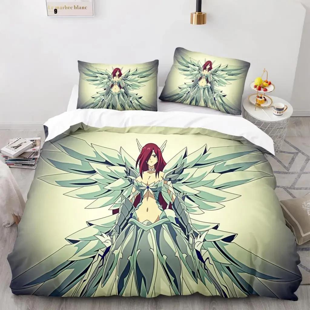 3D Printed Fairy Tail Natsu Comfortable Duvet Quilt Cover Pillowcase Bedding Set Children Bedroom Decoration Home Textile
