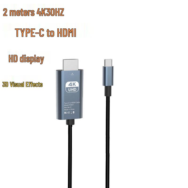 Type C to HDMI 4K Screen Mirroring Cable for Mobile, HDTV, Computer, TV