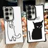 Cat Footprint Funny Scratch Paw Cute Plating Phone Case For Samsung Galaxy S24 S25 FE S26 Edge S23 Ultra S22 S21 Plus S20 Anti-F