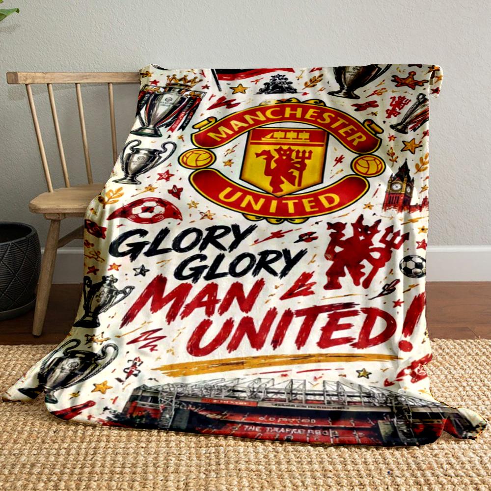 Manchester United Designed Flannel Blanket for Bedroom, Living Room, Sofa, and Nap