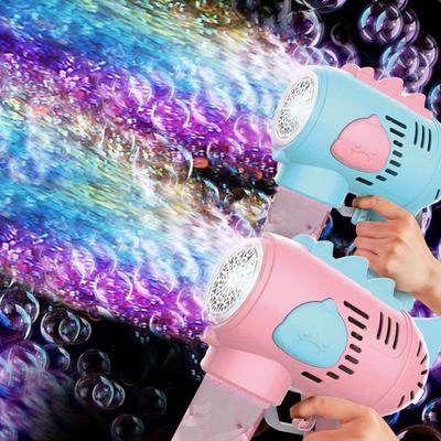 Kids 10 Holes Electric Bubble Gun Automatic Soap Blower With Light Summer Outdoor Party Games Bubbles Machine For Boys Girls