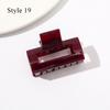 HFYJ Hollow Small Size 4cm Square Hair Claws Acrylic Jelly Color Hairpin Shark Crab Hair Clip Claw Hair Accessories for Women