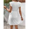 Fashion Women's Summer V Neck Casual Fashion Solid Color Pullover  Dress