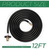 12ft RV Propane Hose with 1/4" Inverted Male Flare, Rubber Camper Propane Tank Hose Connect To 20lb or 30lb Tank, Replacement 59035 Propane Supply