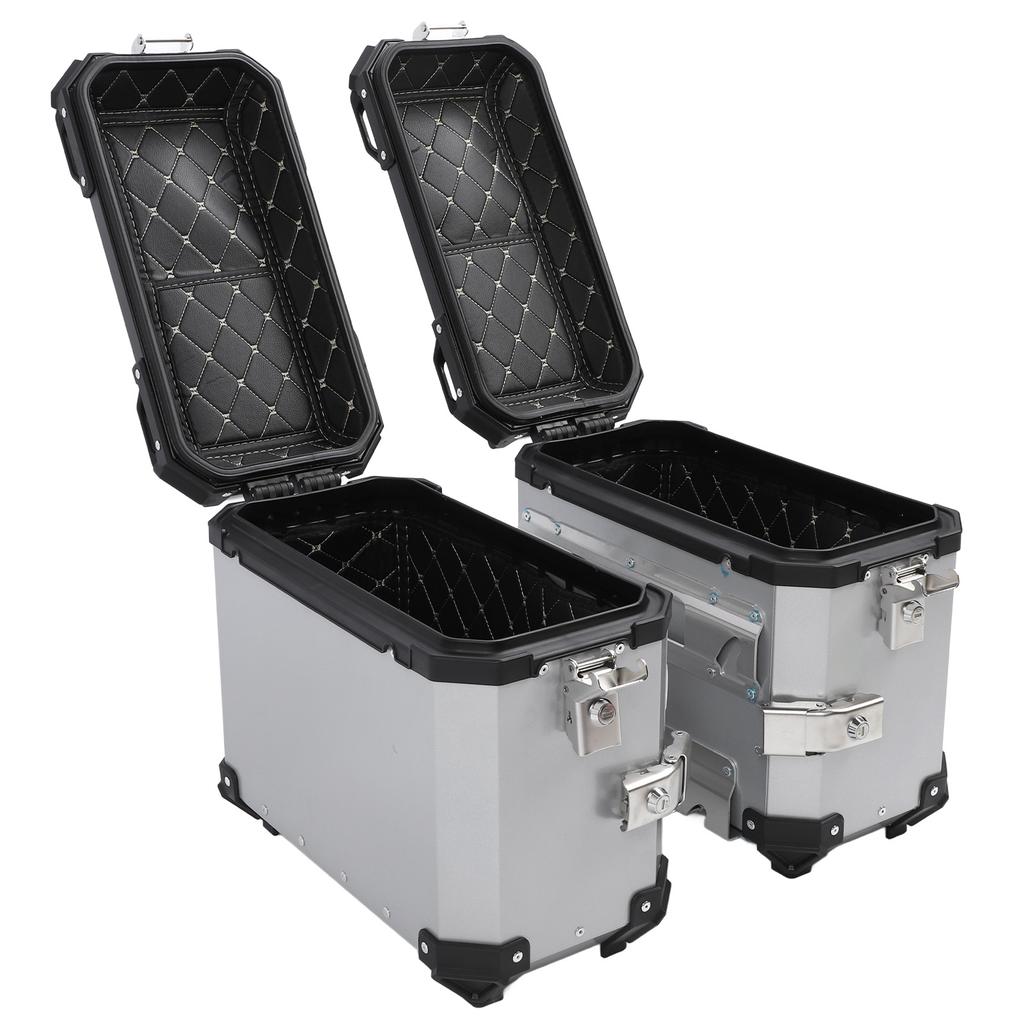 35L Motorcycle Side Case Aluminium Alloy Motorbike Hard Side Saddlebag Box with   Lock Mounting Bracket for Riding Gear Helmet