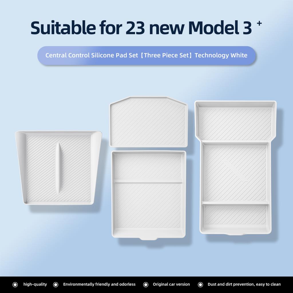 For Tesla Model 3 Highland 2026 2026 Wireless Charging Pad Central Control Armrest Box Non-slip Storage Mat 2026 Car Accessories
