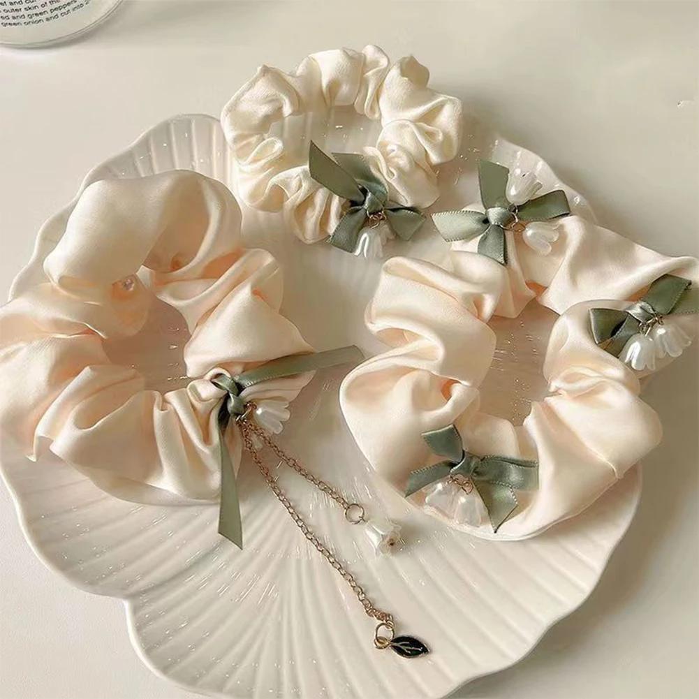 Fashion Convallaria Hair Ties Bell Orchid Flower Head Rope for Women Girls Rubber Band High Elasticity Durable Hair Scrunchies