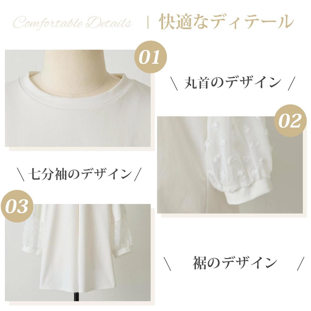 High Quality Sleeve Loose Clean For Summer Clothes [Z8two] Women's T-shirts, Tops, Chiffon, 3/4 T-shirts, Embroidered, Soft, Fit, Tops, Breathable,