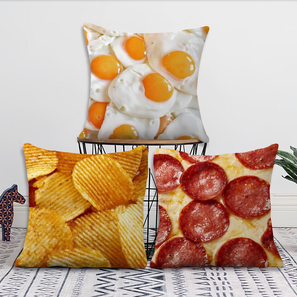 French food frie pizza cushion cover Best Home Office Coffee Pillow Sofa Printing Decoration Room Shop Car Nordic Simplicity Hit