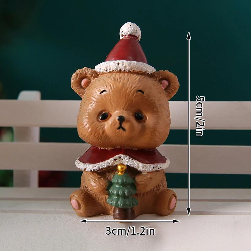 Christmas Micro Landscape Decoration Resin Santa Claus Reindeer Figurines Ornaments Car Home Decor 2026 Xmas Gifts for Kids