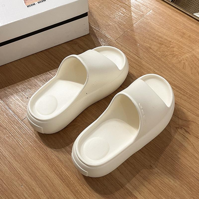 

Lightweight daily black thick-soled one-word slippers for women to wear new summer heightening non-slip cool slippers 39-40 белый