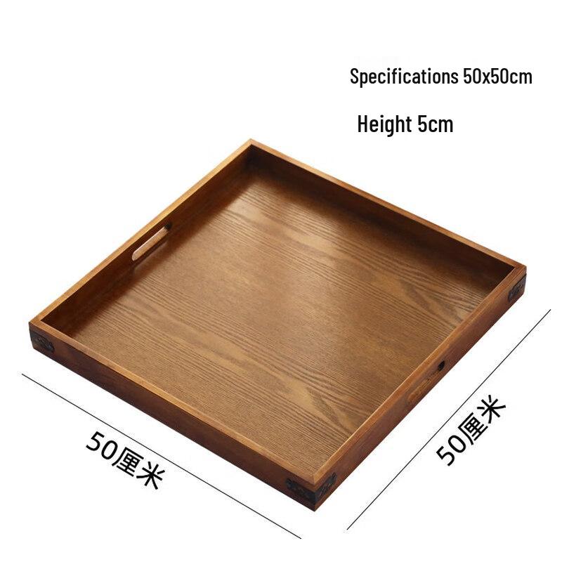 Extra Large Wooden Serving Tray with Iron Handles