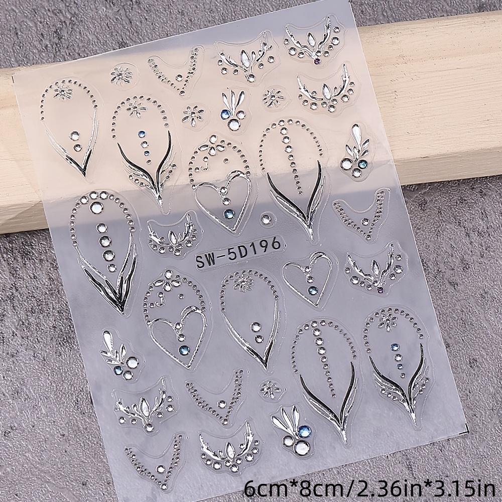 Heart-shaped Luxury Necklace Design Nail Stickers