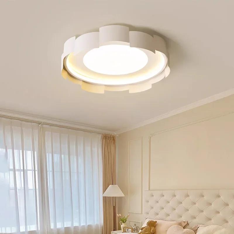Modern LED Ceiling Lamp for Living Dining Room Aisle Bedroom Creamy Wind Ceiling Chandelier Indoor Home Decor Lighting Fixture