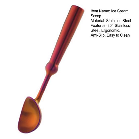 Yousheng 304 Stainless Steel Ice Cream Scoop, Non-Stick Fruit Ice Cream Scooper with Ergonomic Handle, Dessert Scoop for Hard Ice Cream Fruit Balls,