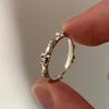 Bague de doigt ouverte vintage pour femme à double couche géométrique de style coréen plaquée argent S925