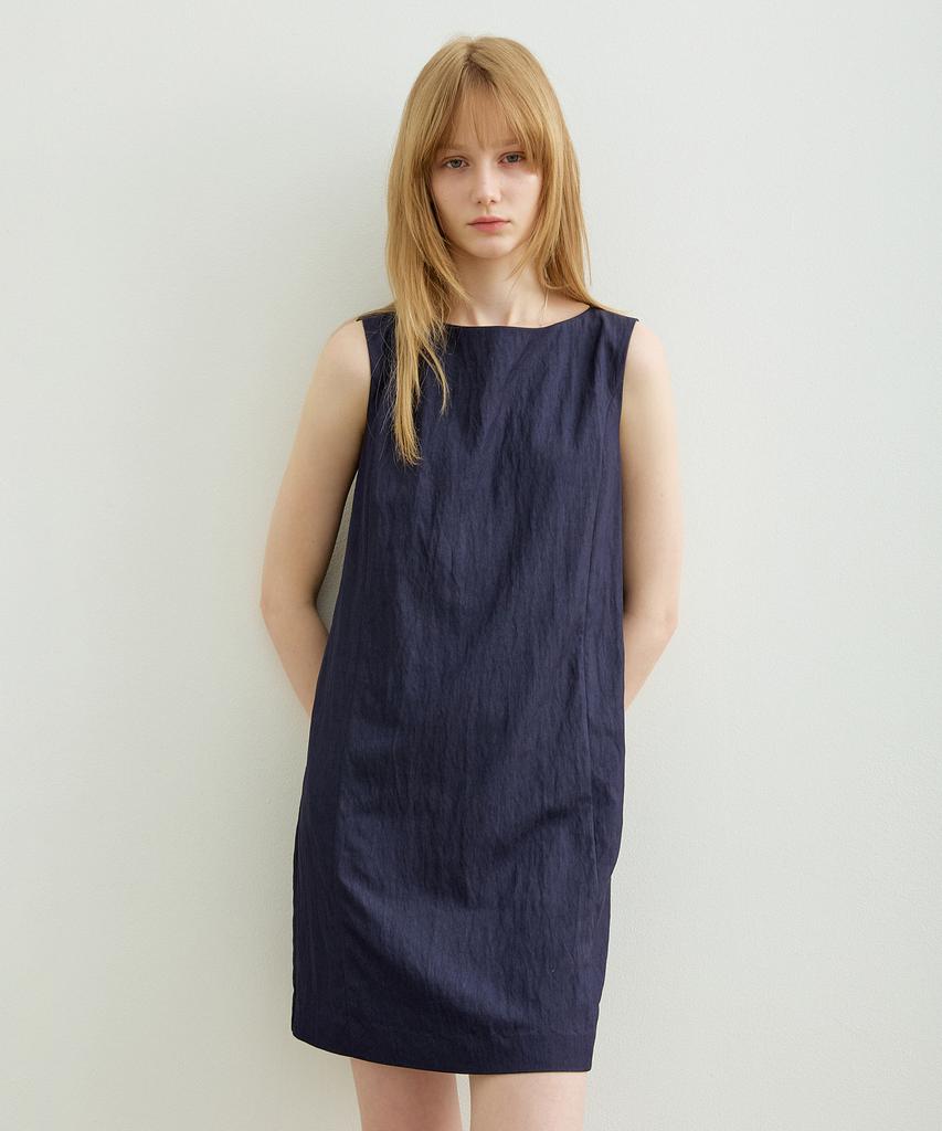 ARTID Crease Boatneck Mini Dress_Navy