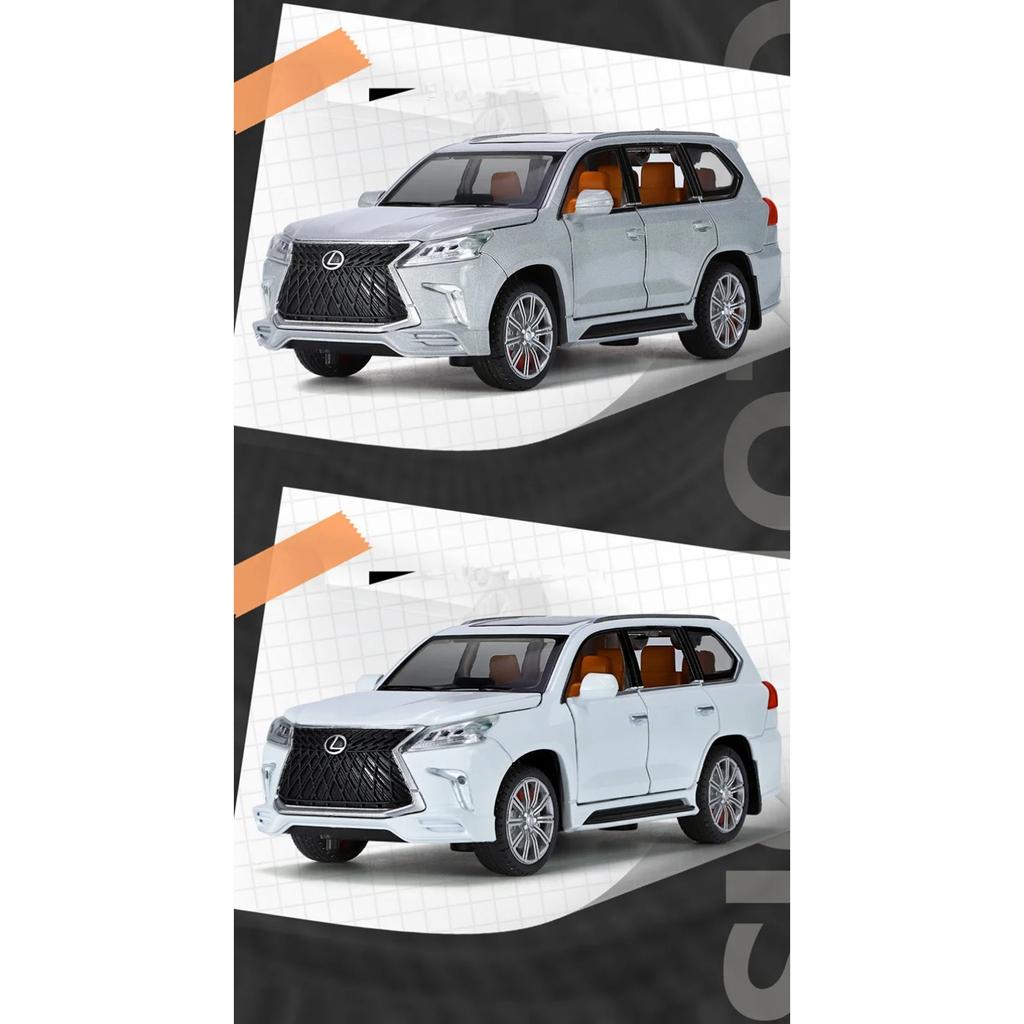 1/32 Lexus LX570 SUV Alloy Car Model Diecasts Metal Off-road Vehicles Car Model Sound and Light Simulation Kids Toys Gift