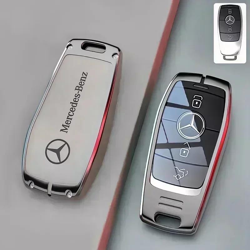 UKY5 Zine Alloy Car Key Case Cover Shell Holder For Mercedes Benz A C E S G Class GLC CLE CLA W177 W205 W213 W222 X167 AMG Accessory