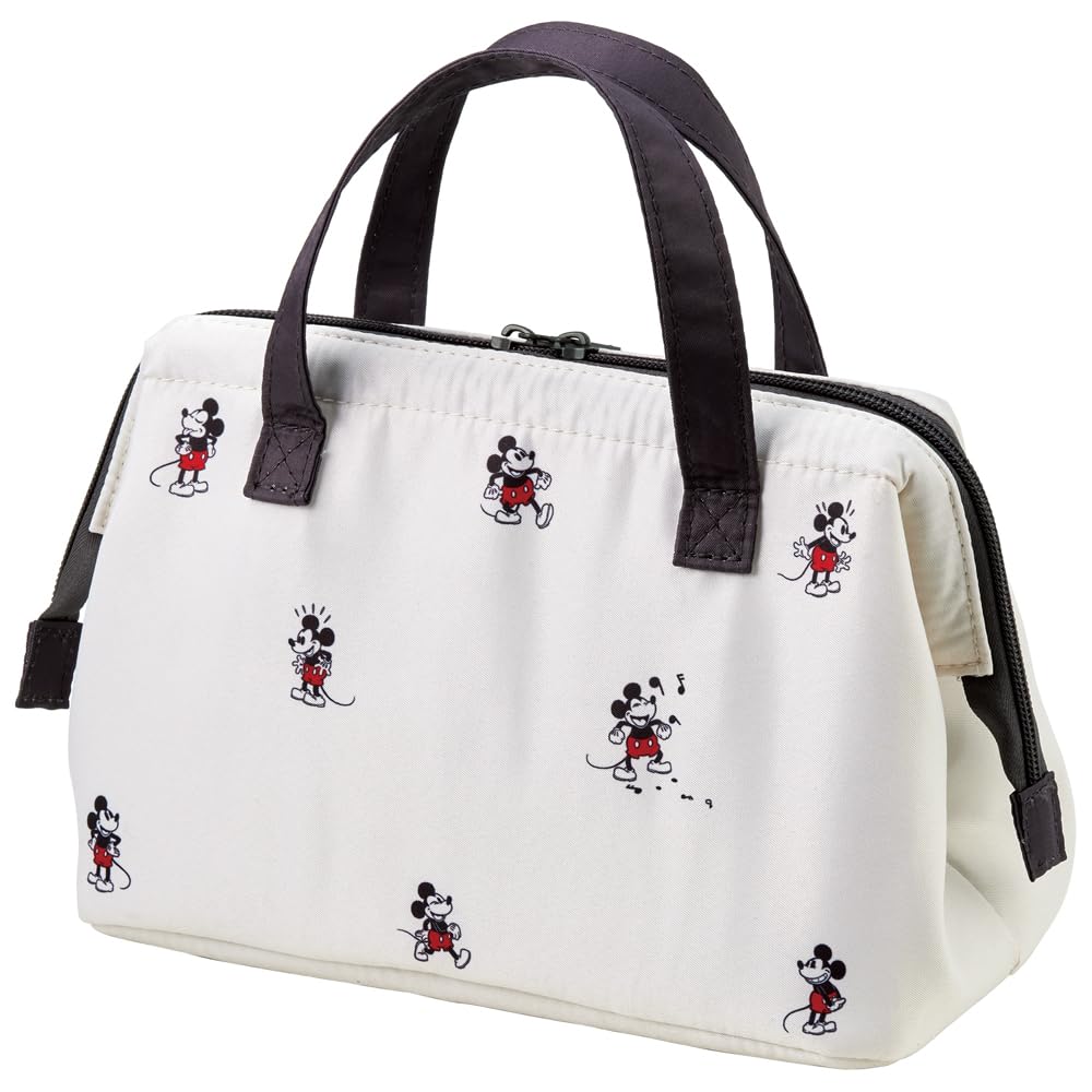 Skater KGA1-A Lunch Bag, Insulated, Clasp Closure, Disney, Mickey Mouse, Women's