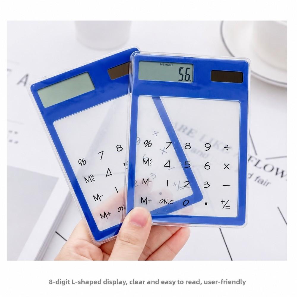 Slim Shape Touch Screen Calculator Clear Shell 8 Digit Calculator Daily Accounting