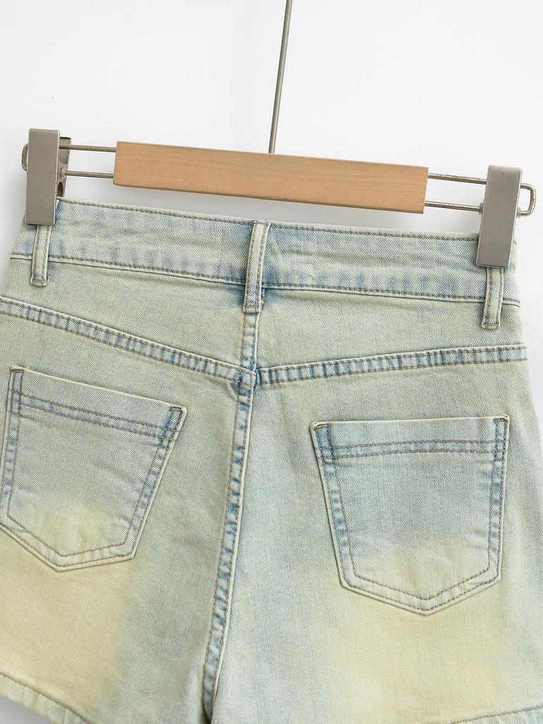 Women's High-Waisted Elastic A-Line American Retro Denim Shorts - Spring & Autumn