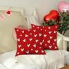 1/2Pcs Valentine'S Day Themed Pillow Cover, Red Heart Pattern, Home Decoration Sofa Pillowcase, (Without Pillow Core)