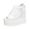 Fashion 12.5CM High Heels Sandals Clogs Wedge Female Shoes Summer Increasing Height Open Toe Platform Sandals Fashion Closed Peep Boots