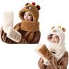 Furry Capybara Hat for Cycling and Running Sport Thicken Capybara Gloves Thick