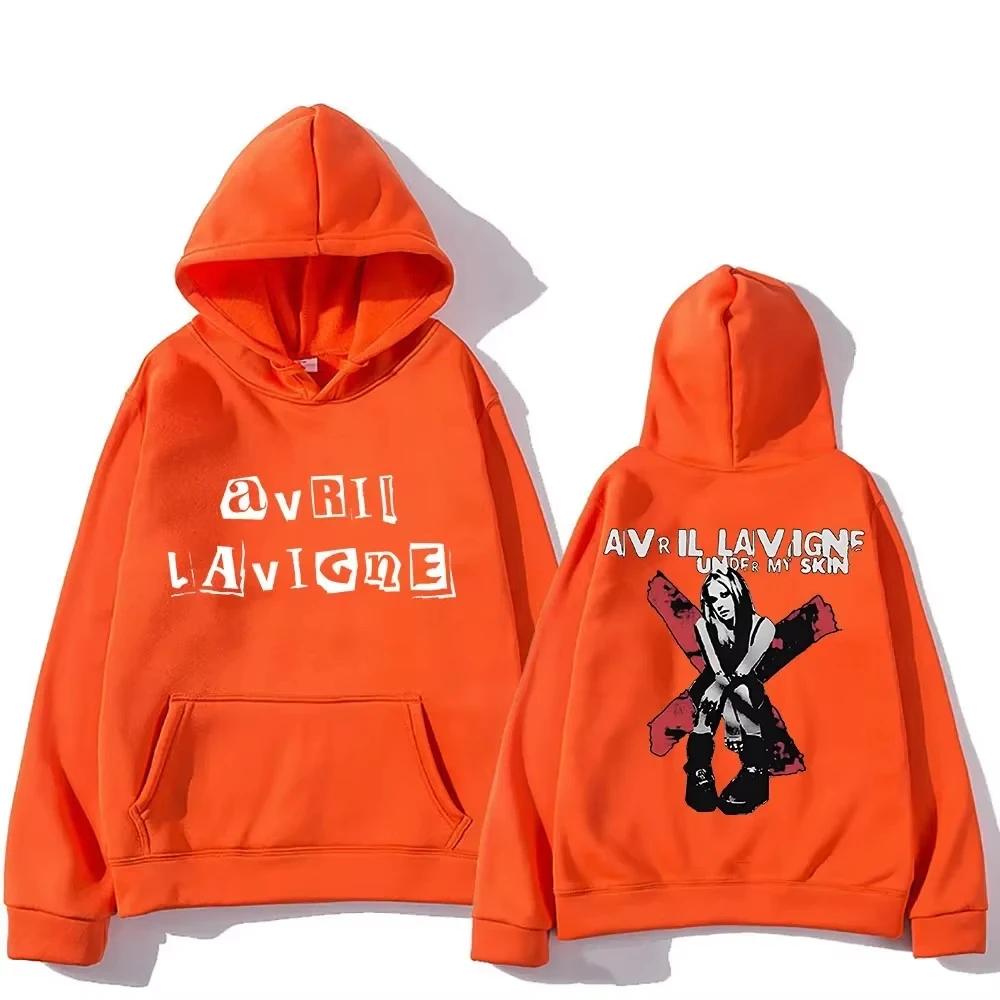 Avril Lavigne Hoodie Long-sleeved Harajuku Comfortable Sweatshirts with Hooded Grunge Fleece Clothing Ropa Mujer Punk