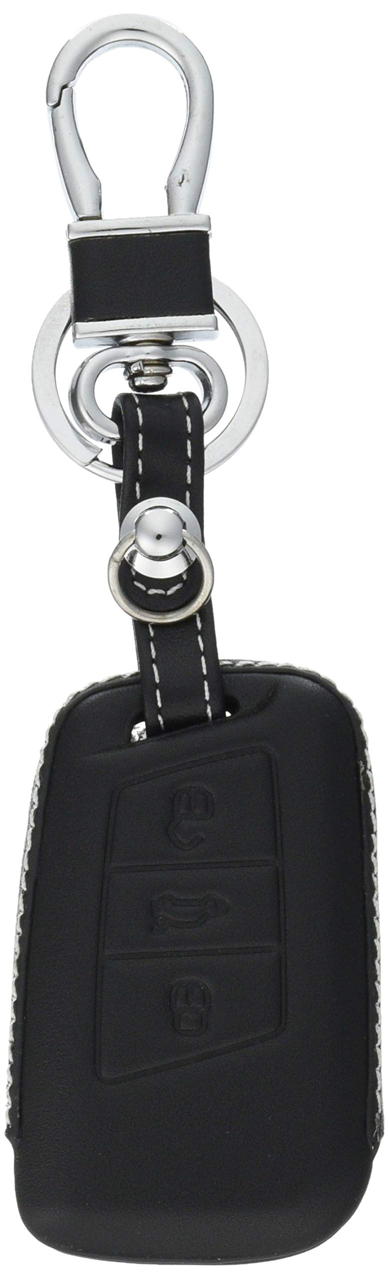 core OBJ Leather Key Cover for Volkswagen White Stitch Passat