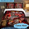 Custom Name 3PCS Horror Movie Night  Bedding Set Including 1pc Duvet Cover And 2pcs Pillowcases for Bedroom, Dormitory Gift Home Decor