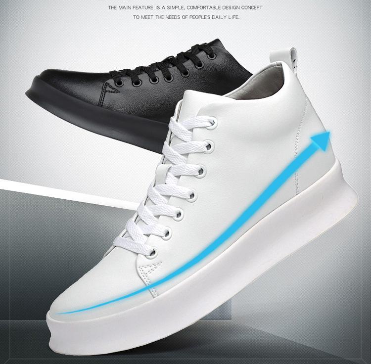 Summer Fashion 8CM Height Boost Men's Hidden Heel Korean Style British Trend Casual Skate Shoes