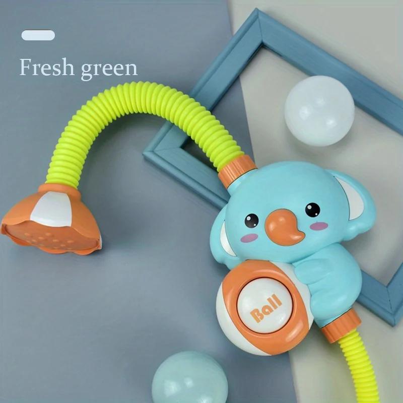 1Set Elephant Electric Shower, 360°Jet Water Wash Head, Baby Bath Sprayer, Bathroom Fun Water Play Toy Cartoon Cute Little