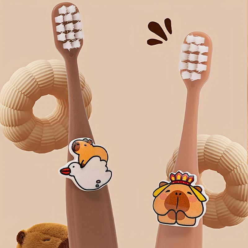 Cute Cartoon Toothbrush with Ultra-fine Soft Bristles, Gentle for Sensitive Gums. Non-slip Handle and Small Brush Head for Deep Oral Cleaning.