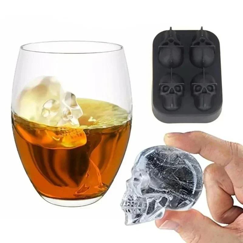 3D Schedel IJsblok Vorm Schedelvorm Whiskey IJsblok Siliconen Schedel IJsrooster IJsmodel Bar Creatief Schedel Siliconen IJsrooster