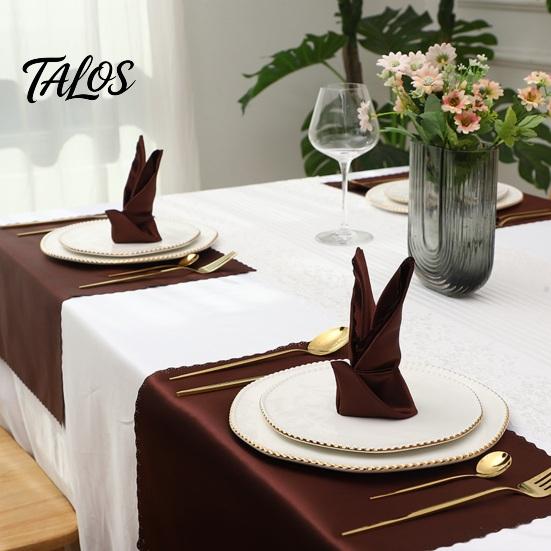 Luxury Satin Table Linens Scalloped Napkin, Solid Color Glossy Cloth 17x17 Inch Elegant Dinner Napkins Reusable Silky Napkin for Weddings Parties
